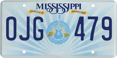 MS license plate OJG479