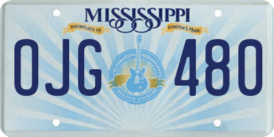 MS license plate OJG480