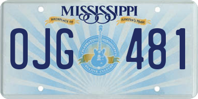 MS license plate OJG481