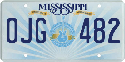 MS license plate OJG482