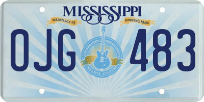 MS license plate OJG483