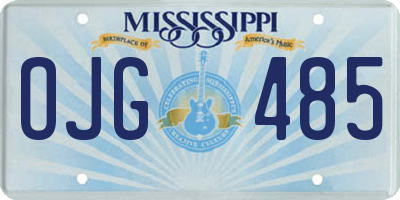 MS license plate OJG485