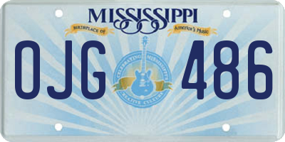 MS license plate OJG486