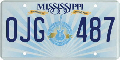 MS license plate OJG487
