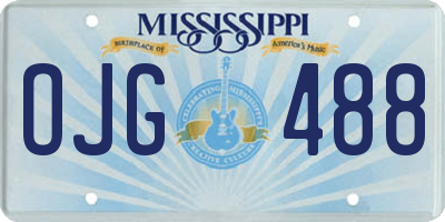 MS license plate OJG488