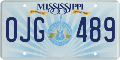 MS license plate OJG489
