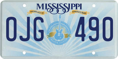 MS license plate OJG490