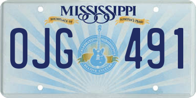 MS license plate OJG491
