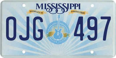 MS license plate OJG497