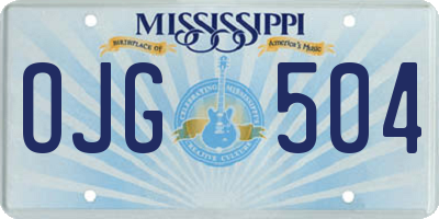 MS license plate OJG504