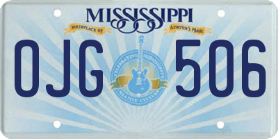 MS license plate OJG506