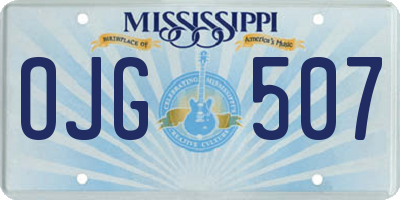 MS license plate OJG507