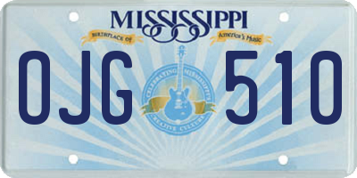 MS license plate OJG510