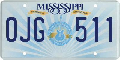 MS license plate OJG511