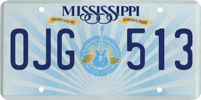 MS license plate OJG513