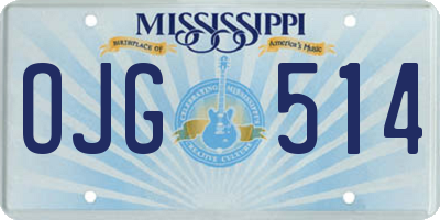 MS license plate OJG514