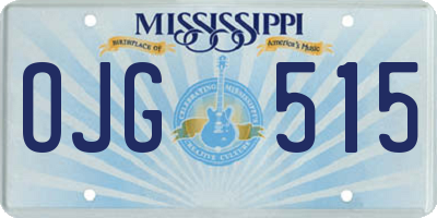MS license plate OJG515
