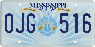 MS license plate OJG516