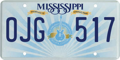 MS license plate OJG517