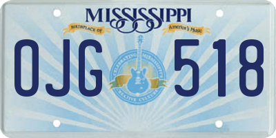 MS license plate OJG518