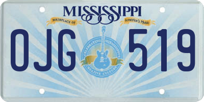 MS license plate OJG519