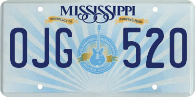 MS license plate OJG520
