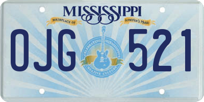 MS license plate OJG521