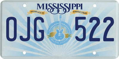 MS license plate OJG522