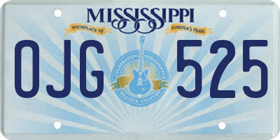 MS license plate OJG525