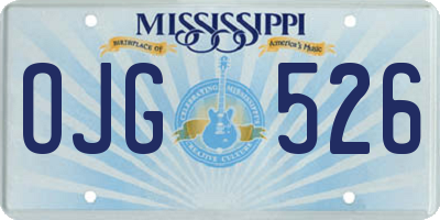 MS license plate OJG526