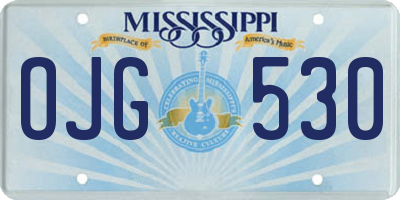 MS license plate OJG530