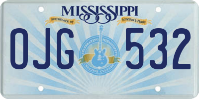 MS license plate OJG532