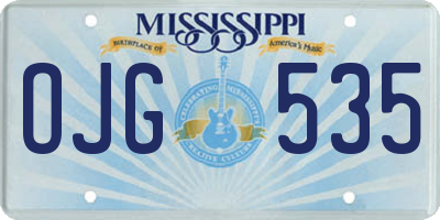 MS license plate OJG535