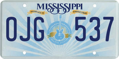 MS license plate OJG537