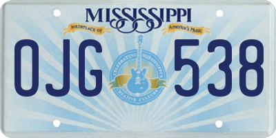 MS license plate OJG538