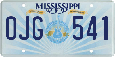 MS license plate OJG541