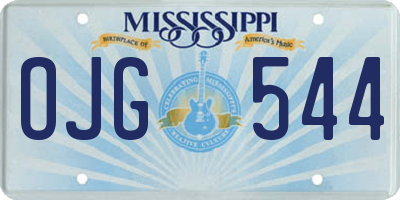MS license plate OJG544
