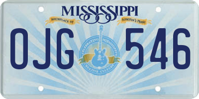 MS license plate OJG546