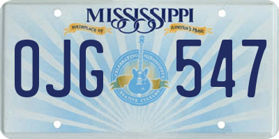 MS license plate OJG547