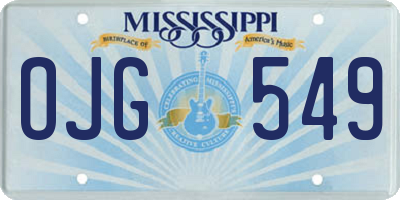 MS license plate OJG549