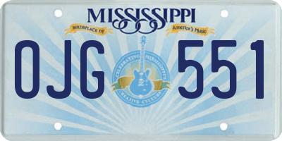 MS license plate OJG551