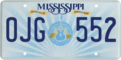 MS license plate OJG552