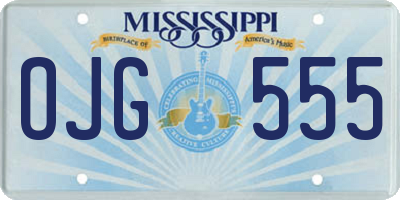 MS license plate OJG555