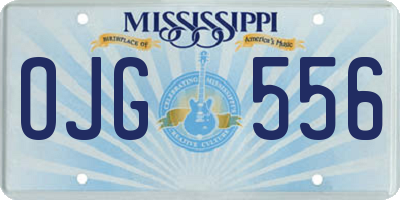 MS license plate OJG556