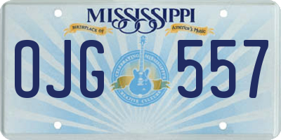 MS license plate OJG557