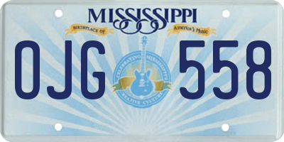 MS license plate OJG558