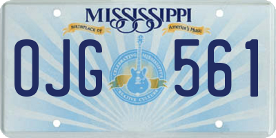 MS license plate OJG561