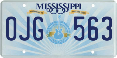 MS license plate OJG563
