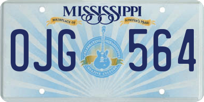 MS license plate OJG564
