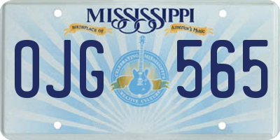 MS license plate OJG565